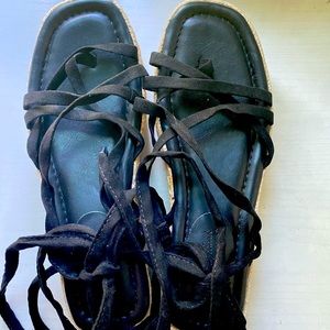 Women Black flat heels sandals